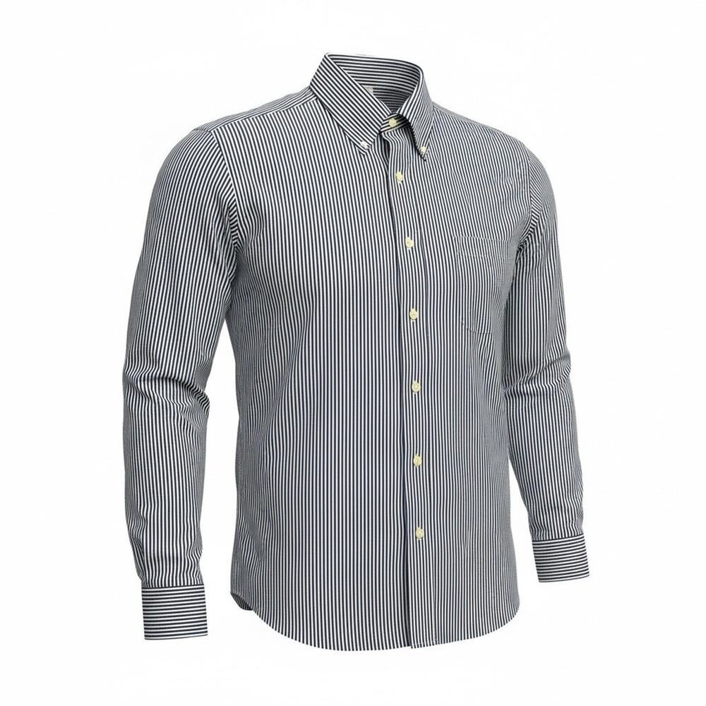 BROOKS BROTHERS Non Iron Seersucker Traditional Fit Dress Shirt Mens 16.5 - 34